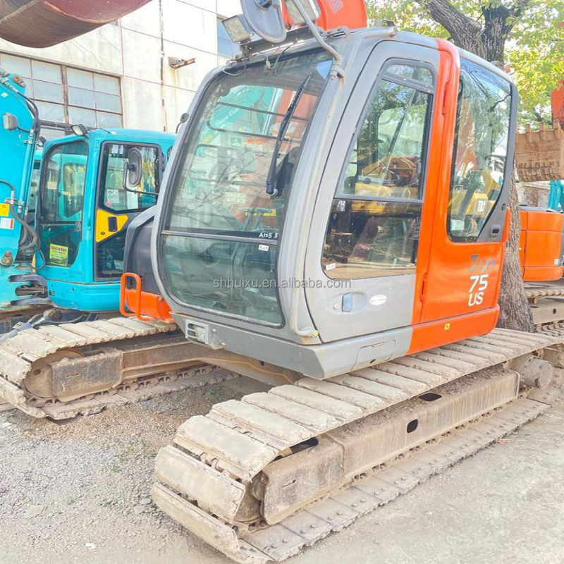 هيتاشي في المخزون اليابان منشأ هيتاشي ZX75 اليد الثانية الحفرة الزحفية الهيدروليكية/حفرة مصغرة مستعملة هيتاشي ZX75 جودة جيدة سعر رخيص