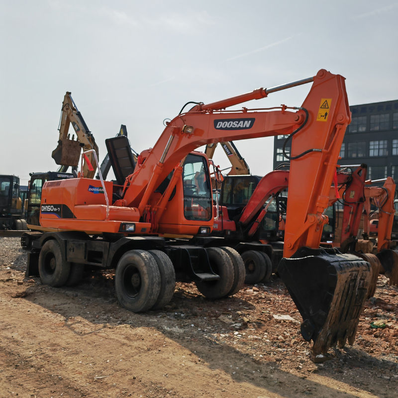 90 حفرة جديدة ذات عجلات يد ثانية DOOSAN DH150W-7 مستعمل حفرة ذات أربع عجلات