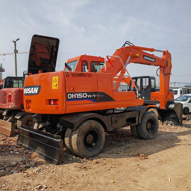 90 حفرة جديدة ذات عجلات يد ثانية DOOSAN DH150W-7 مستعمل حفرة ذات أربع عجلات
