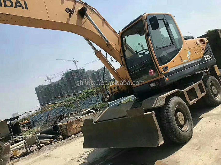 كوريا الأصلية 2014 هيونداي r210w-9 محفر عجلات/آلة إطارات R210w-9 هيونداي للبيع