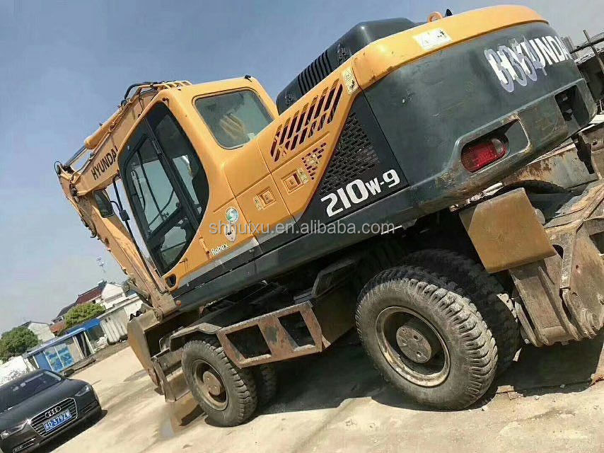 كوريا الأصلية 2014 هيونداي r210w-9 محفر عجلات/آلة إطارات R210w-9 هيونداي للبيع